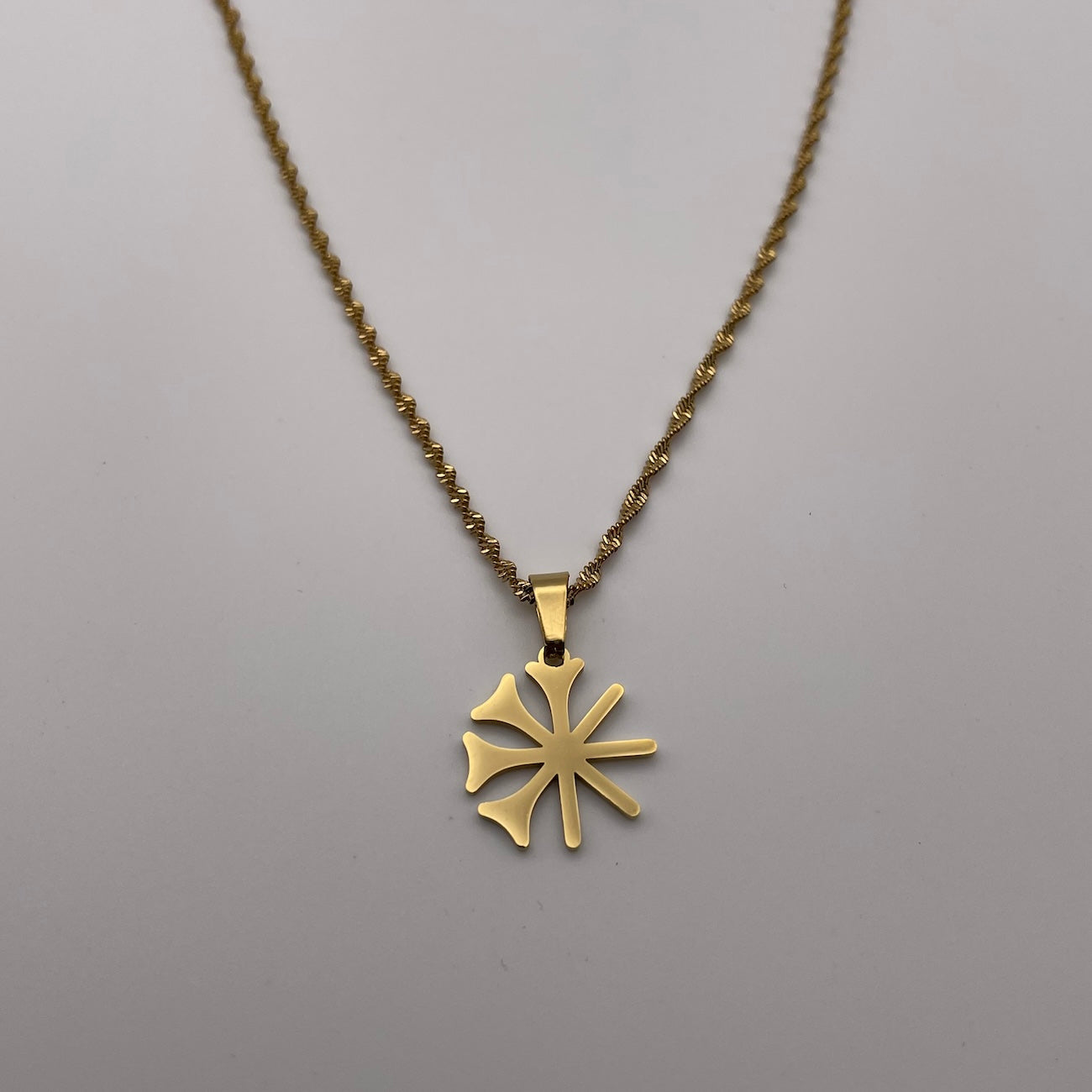 Dingir 𒀭 Halskette - Gold & Silber | 3 cm & 1.8 cm | Symbolische Kette für Männer & Frauen | Jesidische Kultur