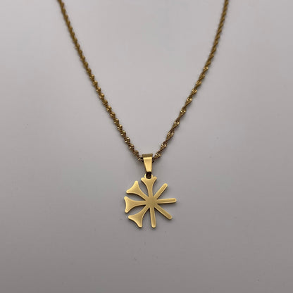 Dingir 𒀭 Halskette - Gold & Silber | 3 cm & 1.8 cm | Symbolische Kette für Männer & Frauen | Jesidische Kultur