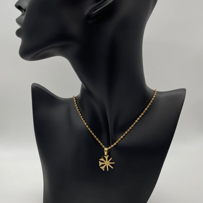 Dingir 𒀭 Halskette - Gold & Silber | 3 cm & 1.8 cm | Symbolische Kette für Männer & Frauen | Jesidische Kultur